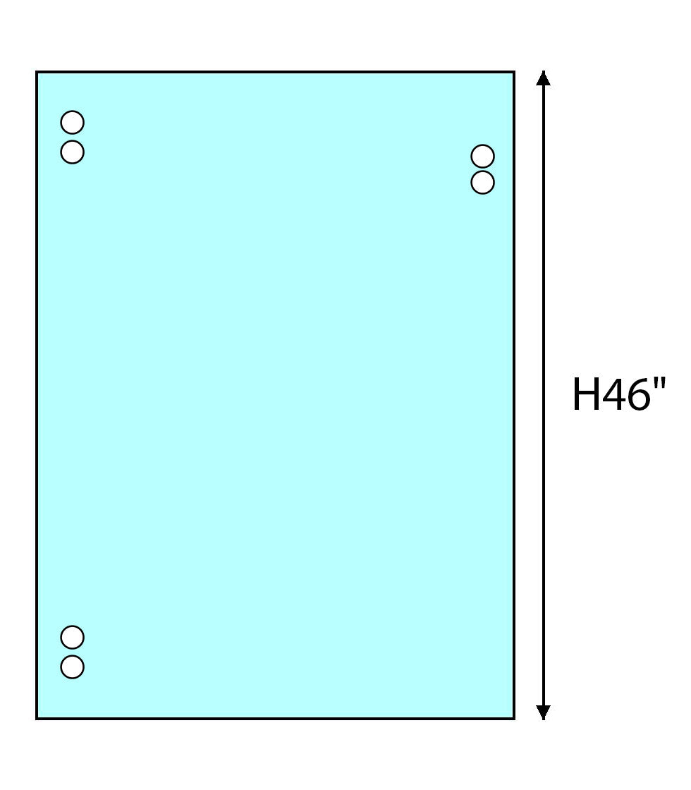 Panneau de porte en verre trempé 10 mm — Hauteur 46"