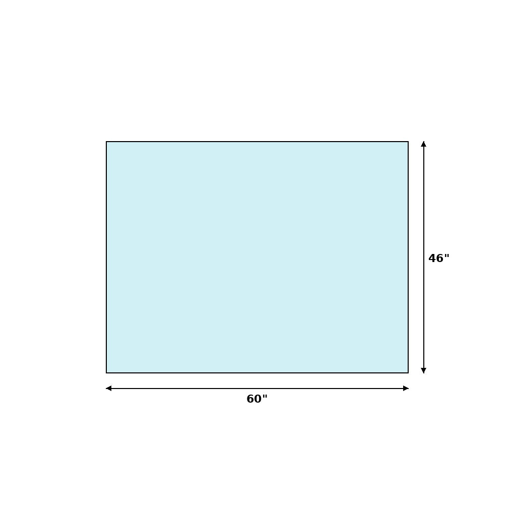 Panneau de verre clair 6 mm — Hauteur 46"