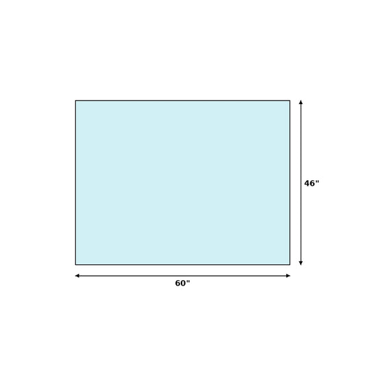 Panneau de verre clair 6 mm — Hauteur 46"